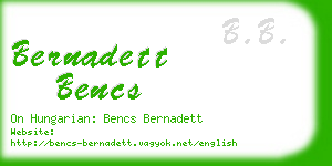 bernadett bencs business card